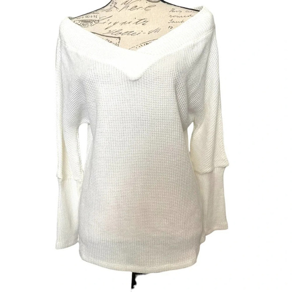 Gibson Look Dolman Sleeve Off Shoulder Sweater Size Medium - Picture 6 of 9